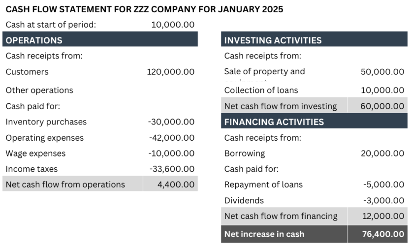 Cash Flow Statement Example